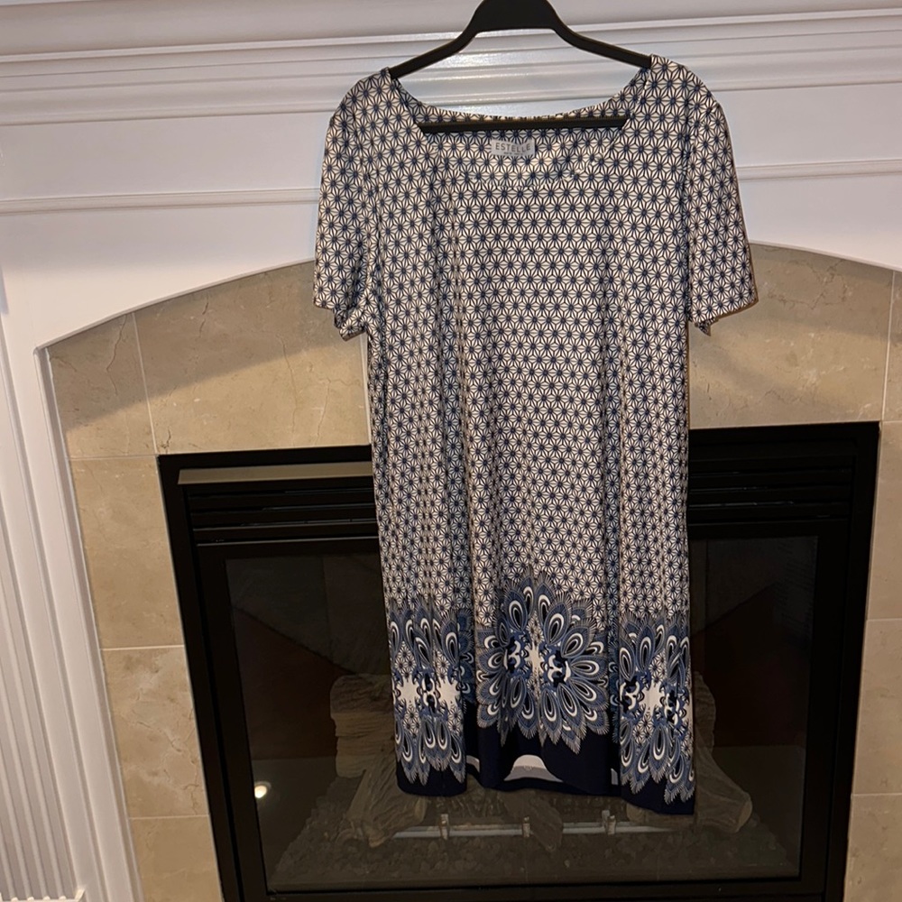 Estelle Geo Ocean Dress 1X